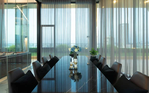 Moderno Serviço Lounge Comunitário Sala Reuniões Área Trabalho Design Interiores — Fotografia de Stock