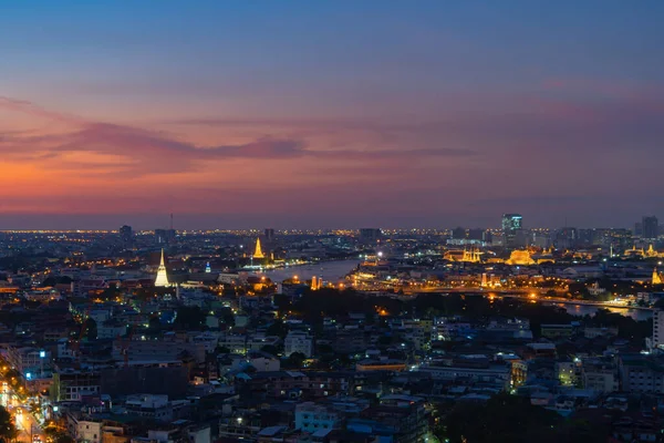 Beyaz Prayoon Pagoda Memorial Köprüsü Phra Pok Klao Köprüsü Nün — Stok fotoğraf