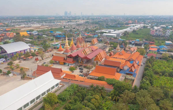 Vista Aérea Superior Templo Nonthaburi Tailândia Viagem Férias Férias Thai — Fotografia de Stock