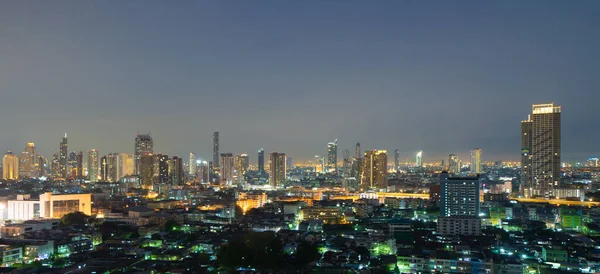 Sathorn Havadan Görünüşü Bangkok Şehir Merkezi Silüeti Finansal Bölge Asya — Stok fotoğraf