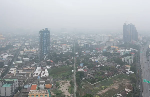 Tayland Başkenti Skyline Daki Bangkok Caddesinin Hava Görüntüsü Finansal Bölge — Stok fotoğraf