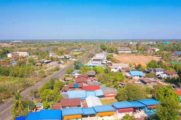 Letecký Pohled Obytné Domy Přírodní Stromy Nonthaburi City Thajsko Městském — Stock fotografie