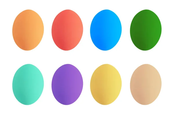 Oeufs Pâques Colorés Sur Fond Blanc Décoration Alimentaire Pendant Les — Photo