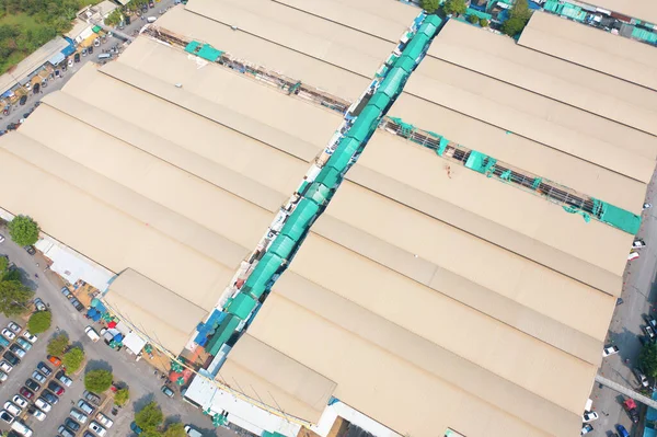 Bovenaanzicht Vanuit Lucht Van Sanam Luang Straat Markt Groene Daken — Stockfoto