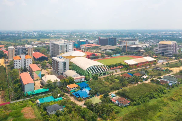 Aerial Top View University College Campus Buildings Skyline — Stok fotoğraf