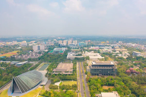 Aerial Top View University College Campus Buildings Skyline — 스톡 사진