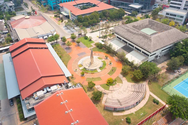 Aerial Top View University College Campus Buildings Skyline — Zdjęcie stockowe