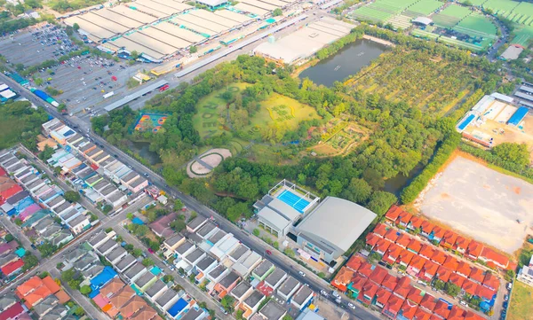 Aerial Top View Trees Lumpini Park Garden Green Eco Area — Fotografia de Stock