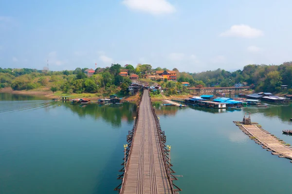Mon Köprüsü Nün Havadan Görünüşü Mon Köyü Ndeki Yerleşim Yerleri — Stok fotoğraf