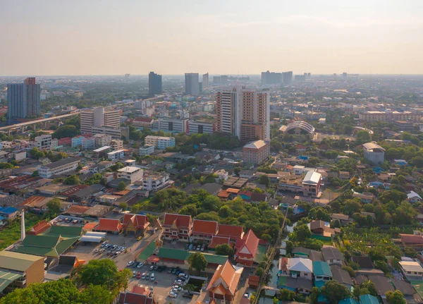 Vista Aérea Edifícios Residenciais Horizonte Banguecoque Tailândia Cidade Urbana Ásia — Fotografia de Stock