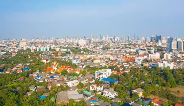 Vista Aérea Edifícios Residenciais Horizonte Banguecoque Tailândia Cidade Urbana Ásia — Fotografia de Stock