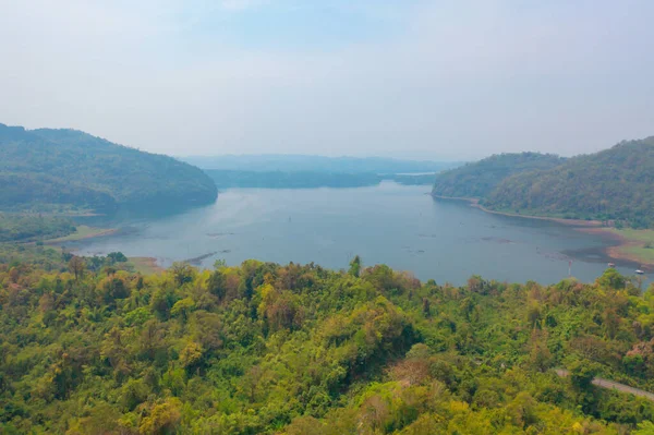 Letecký Pohled Areál Stanů Lesními Stromy Přírodní Prostředí Krajiny Pang — Stock fotografie