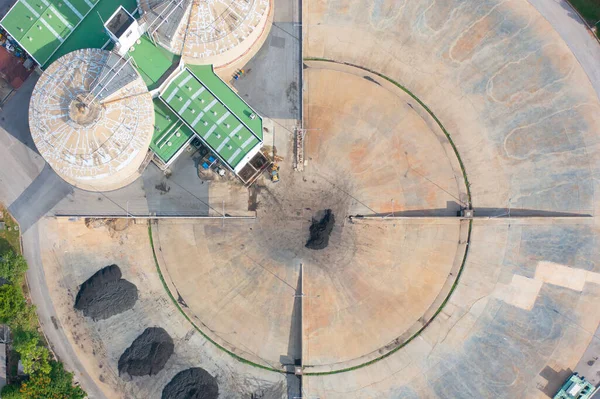 Luftaufnahme Der Städtischen Wasserwerk Fabrik Der Stadt Wasserversorgung — Stockfoto