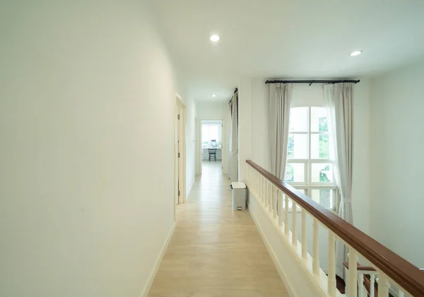 Empty house, apartment corridor hall way in building, modern interior design decoration room. Walkway