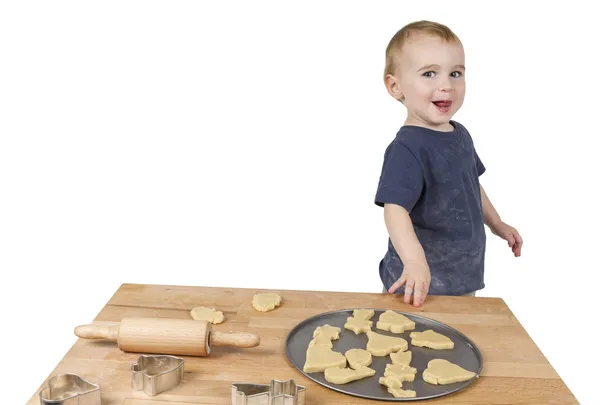 Barn som gör cookies — Stockfoto