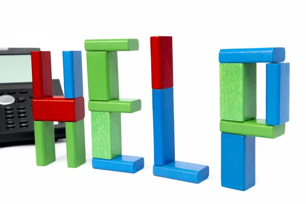 Toy blocks sceaming HELP — Stock Photo, Image