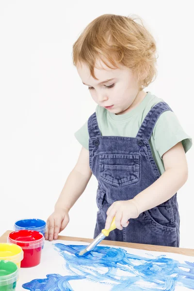 Cute child making picture — Stock Photo, Image