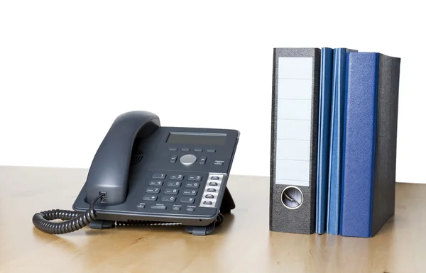 Moderno telefono business con raccoglitore ad anelli — Foto Stock