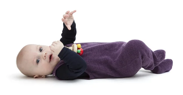 Playful toddler isolated on white background — Stock Photo, Image