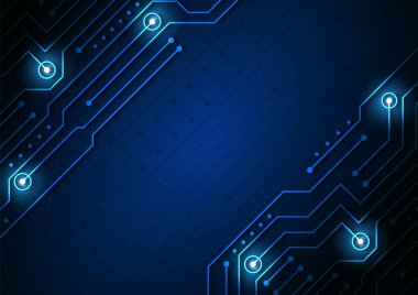 Yüksek teknolojili dijital veri bağlantı sistemi ve bilgisayar elektronik tasarımı ile devre teknolojisi arkaplanı