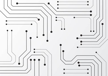Yüksek teknolojili dijital veri bağlantı sistemi ve bilgisayar elektronik tasarımı ile devre teknolojisi arkaplanı