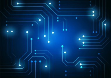 Yüksek teknolojili dijital veri bağlantı sistemi ve bilgisayar elektronik tasarımı ile devre teknolojisi arkaplanı