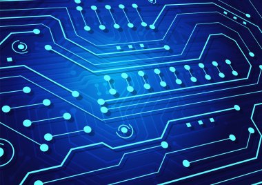 Yüksek teknolojili dijital veri bağlantı sistemi ve bilgisayar elektronik tasarımı ile devre teknolojisi arkaplanı