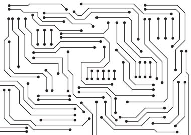Yüksek teknolojili dijital veri bağlantı sistemi ve bilgisayar elektronik tasarımı ile devre teknolojisi arkaplanı