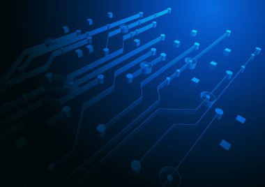 Yüksek teknolojili dijital veri bağlantı sistemi ve bilgisayar elektronik tasarımı ile devre teknolojisi arkaplanı