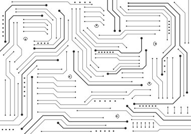 Yüksek teknolojili dijital veri bağlantı sistemi ve bilgisayar elektronik tasarımı ile devre teknolojisi arkaplanı