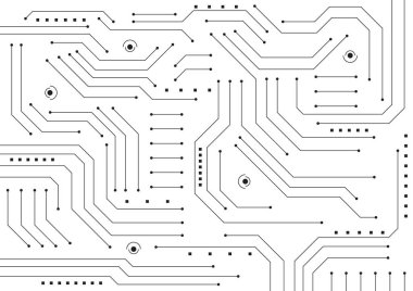 Yüksek teknolojili dijital veri bağlantı sistemi ve bilgisayar elektronik tasarımı ile devre teknolojisi arkaplanı
