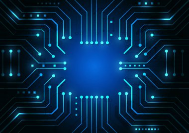 Yüksek teknolojili dijital veri bağlantı sistemi ve bilgisayar elektronik tasarımı ile devre teknolojisi arkaplanı