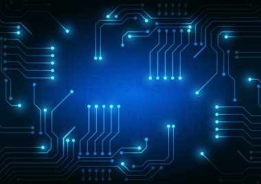 Yüksek teknolojili dijital veri bağlantı sistemi ve bilgisayar elektronik tasarımı ile devre teknolojisi arkaplanı
