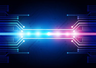 Yüksek teknolojili dijital veri bağlantı sistemi ve bilgisayar elektronik tasarımı ile devre teknolojisi arkaplanı