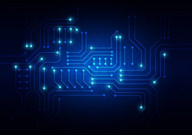 Yüksek teknolojili dijital veri bağlantı sistemi ve bilgisayar elektronik tasarımı ile devre teknolojisi arkaplanı