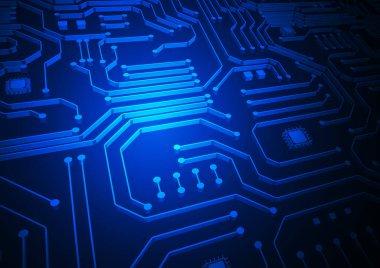 Yüksek teknolojili dijital veri bağlantı sistemi ve bilgisayar elektronik tasarımı ile devre teknolojisi arkaplanı
