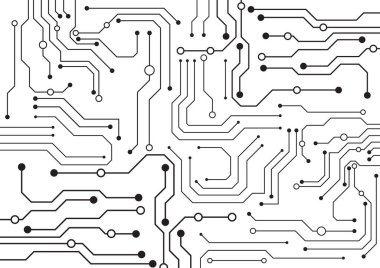 Yüksek teknolojili dijital veri bağlantı sistemi ve bilgisayar elektronik tasarımı ile devre teknolojisi arkaplanı