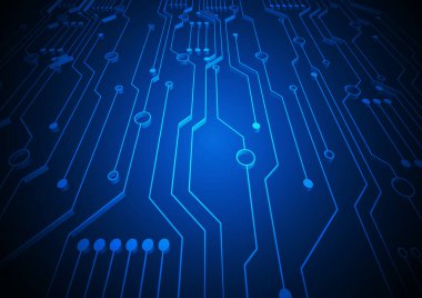 Yüksek teknolojili dijital veri bağlantı sistemi ve bilgisayar elektronik tasarımı ile devre teknolojisi arkaplanı