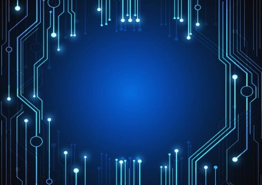 Yüksek teknolojili dijital veri bağlantı sistemi ve bilgisayar elektronik tasarımı ile devre teknolojisi arkaplanı