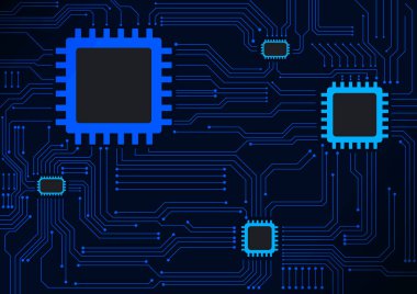 Yüksek teknolojili dijital veri bağlantı sistemi ve bilgisayar elektronik tasarımı ile devre teknolojisi arkaplanı