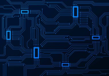 Yüksek teknolojili dijital veri bağlantı sistemi ve bilgisayar elektronik tasarımı ile devre teknolojisi arkaplanı