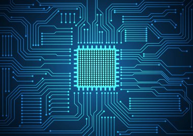 Yüksek teknolojili dijital veri bağlantı sistemi ve bilgisayar elektronik tasarımı ile devre teknolojisi arkaplanı