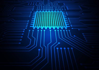 Yüksek teknolojili dijital veri bağlantı sistemi ve bilgisayar elektronik tasarımı ile devre teknolojisi arkaplanı