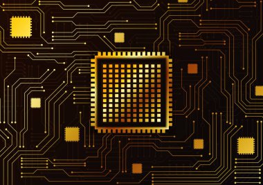 Yüksek teknolojili dijital veri bağlantı sistemi ve bilgisayar elektronik tasarımı ile devre teknolojisi arkaplanı