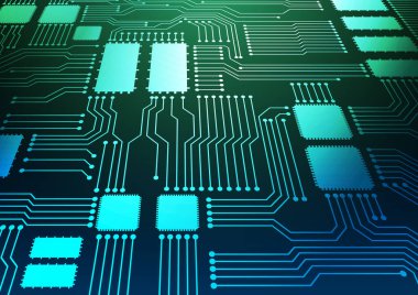 Yüksek teknolojili dijital veri bağlantı sistemi ve bilgisayar elektronik tasarımı ile devre teknolojisi arkaplanı