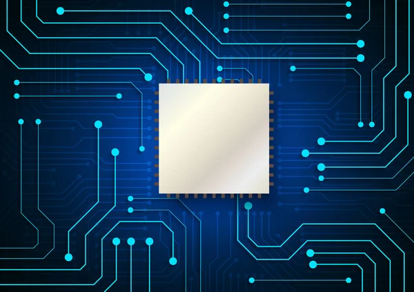 Circuit Teknik Bakgrund Med Högteknologisk Digital Dataanslutning System Och Dator — Stock vektor