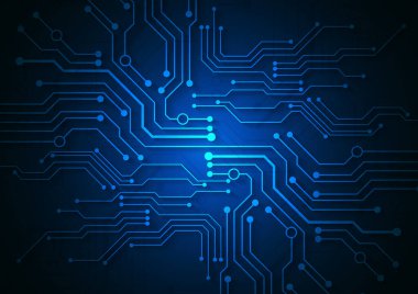 Yüksek teknolojili dijital veri bağlantı sistemi ve bilgisayar elektronik tasarımı ile devre teknolojisi arkaplanı