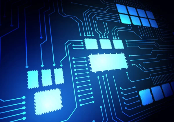 Circuit Teknik Bakgrund Med Högteknologisk Digital Dataanslutning System Och Dator — Stock vektor