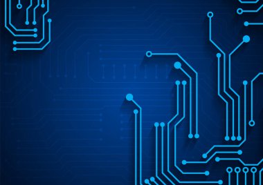Yüksek teknolojili dijital veri bağlantı sistemi ve bilgisayar elektronik tasarımı ile devre teknolojisi arkaplanı