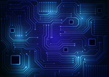Yüksek teknolojili dijital veri bağlantı sistemi ve bilgisayar elektronik tasarımı ile devre teknolojisi arkaplanı